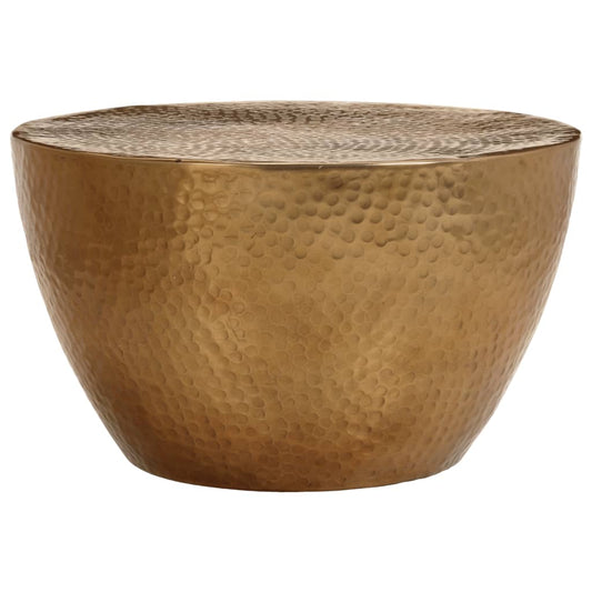 vidaXL Coffee Table Hammered Aluminium Ø 50x30 cm Brass