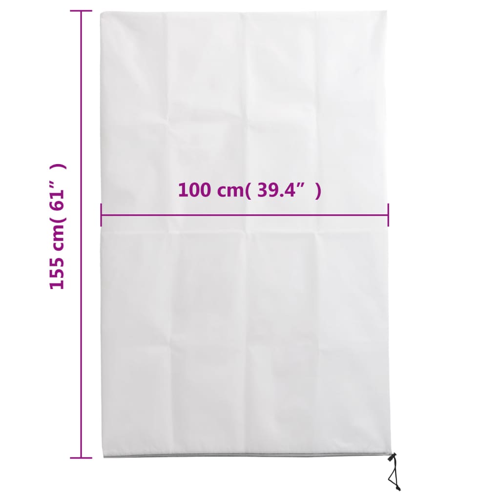 vidaXL Plant Fleece Covers with Zip 4 pcs 70 g/m² 1x1,55 m