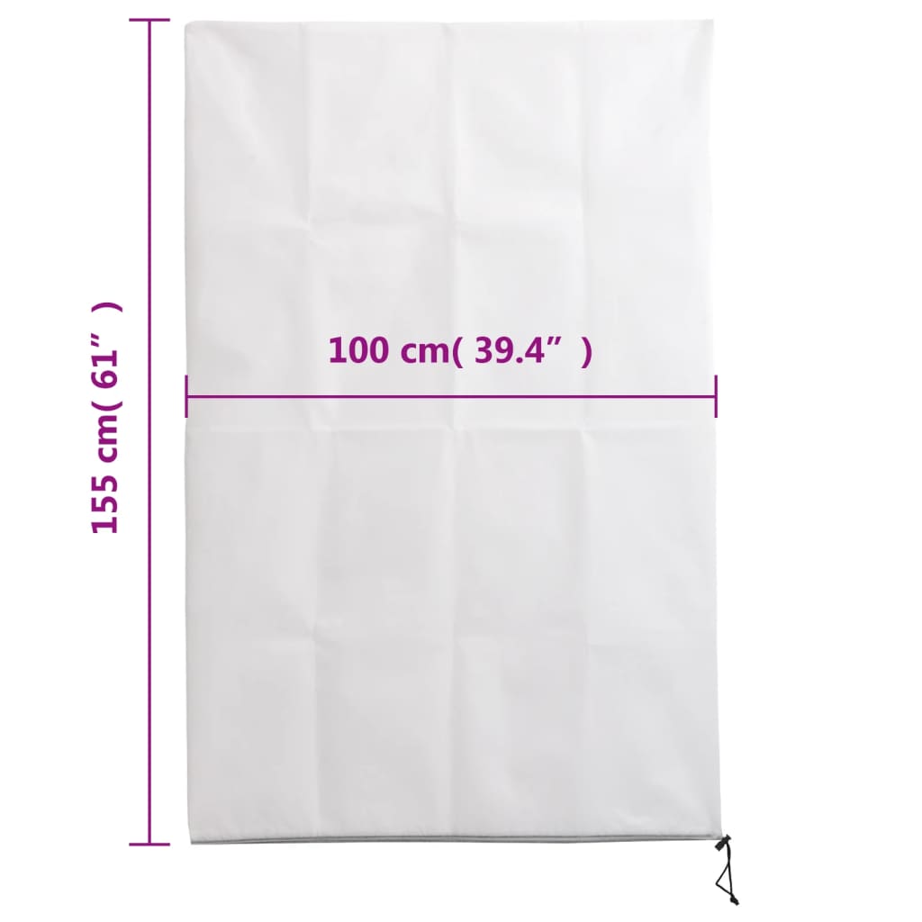 vidaXL Plant Fleece Covers with Zip 10 pcs 70 g/m² 1x1,55 m