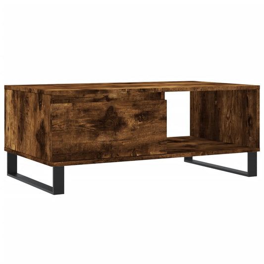 vidaXL Coffee Table Smoked Oak 90x50x36,5 cm Engineered Wood