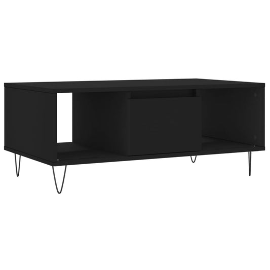 vidaXL Coffee Table Black 90x50x36,5 cm Engineered Wood