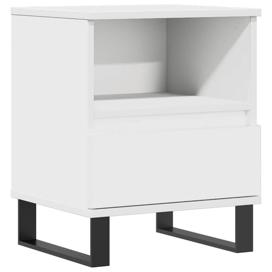 vidaXL Bedside Cabinet White 40x35x50 cm Engineered Wood