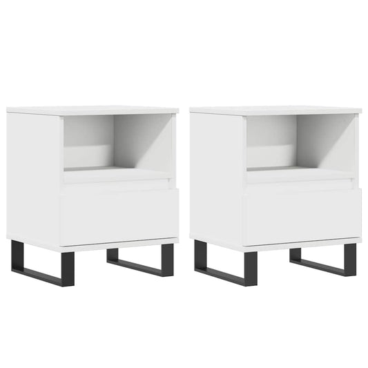 vidaXL Bedside Cabinets 2 pcs White 40x35x50 cm Engineered Wood
