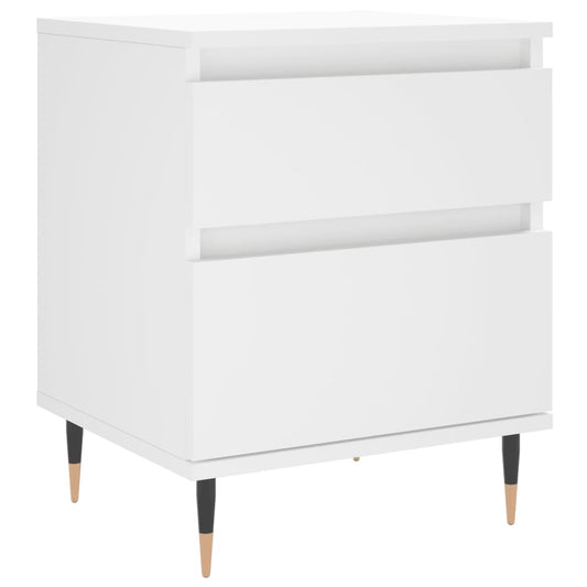 vidaXL Bedside Cabinet White 40x35x50 cm Engineered Wood