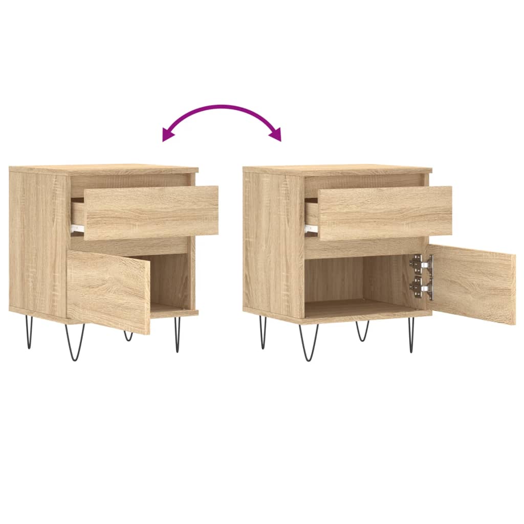 vidaXL Bedside Cabinets 2 pcs Sonoma Oak 40x35x50 cm Engineered Wood