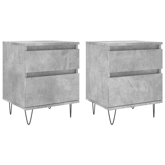 vidaXL Bedside Cabinets 2 pcs Concrete Grey 40x35x50cm Engineered Wood