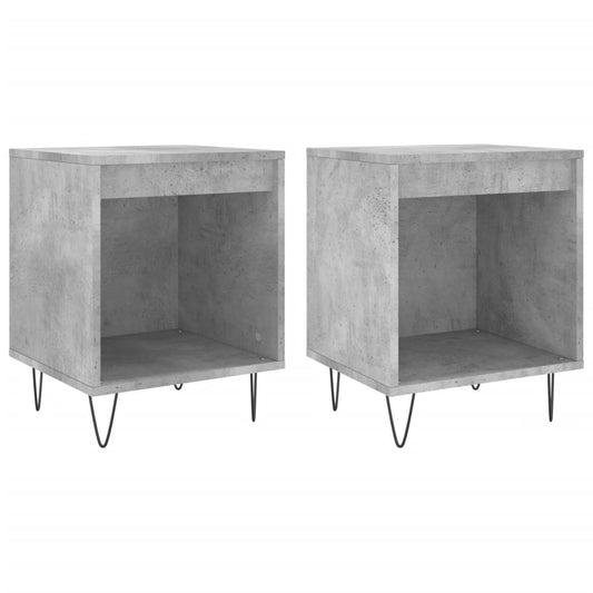 vidaXL Bedside Cabinets 2 pcs Concrete Grey 40x35x50cm Engineered Wood
