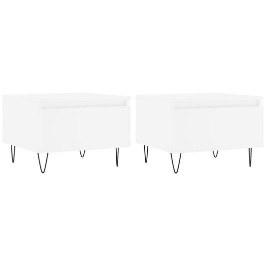 vidaXL Coffee Tables 2 pcs White 50x46x35 cm Engineered Wood