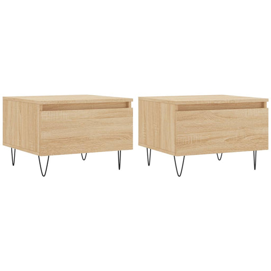 vidaXL Coffee Tables 2 pcs Sonoma Oak 50x46x35 cm Engineered Wood