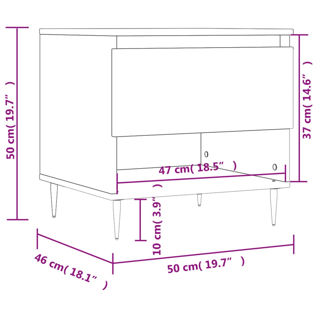 vidaXL Coffee Table Concrete Grey 50x46x50 cm Engineered Wood