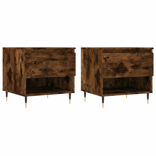 vidaXL Coffee Tables 2 pcs Smoked Oak 50x46x50 cm Engineered Wood
