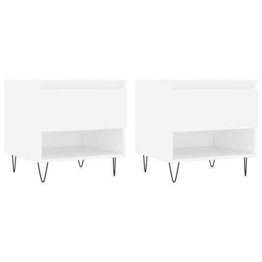 vidaXL Coffee Tables 2 pcs White 50x46x50 cm Engineered Wood