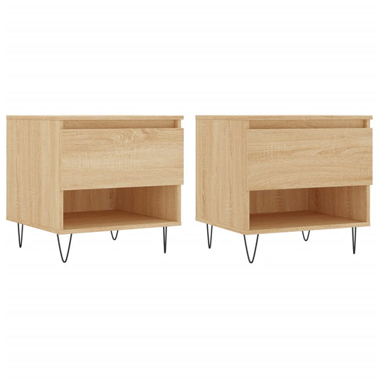 vidaXL Coffee Tables 2 pcs Sonoma Oak 50x46x50 cm Engineered Wood