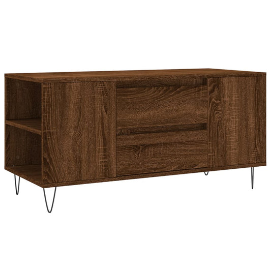 vidaXL Coffee Table Brown Oak 102x44,5x50 cm Engineered Wood