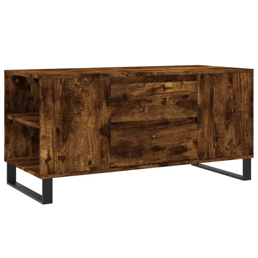vidaXL Coffee Table Smoked Oak 102x44,5x50 cm Engineered Wood