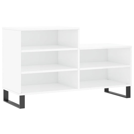 vidaXL Shoe Cabinet High Gloss White 102x36x60 cm Engineered Wood