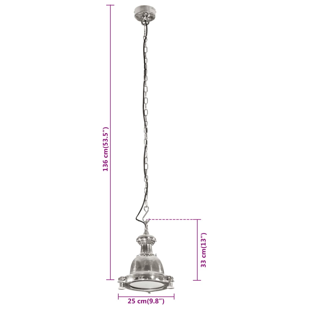 vidaXL Pendant Lighting 25x25x136 cm Aluminium
