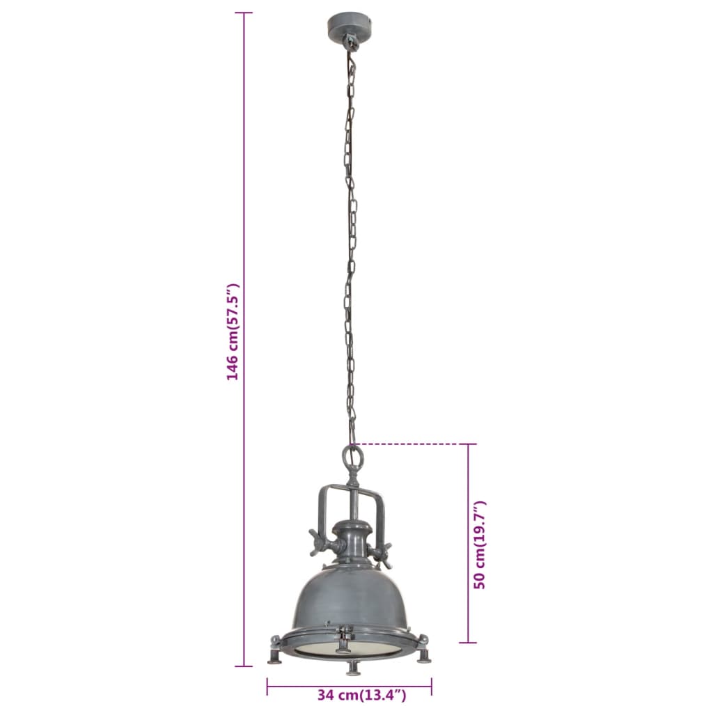 vidaXL Pendant Lighting 34x34x146 cm Aluminium