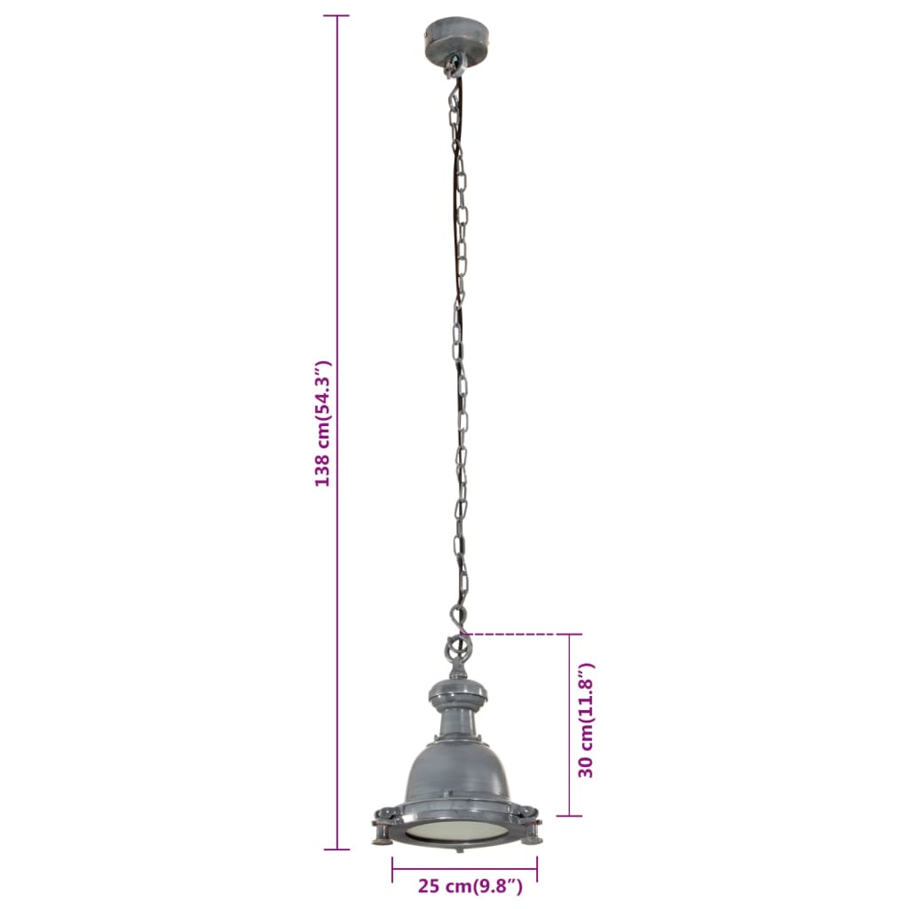 vidaXL Pendant Lighting 25x25x138 cm Aluminium