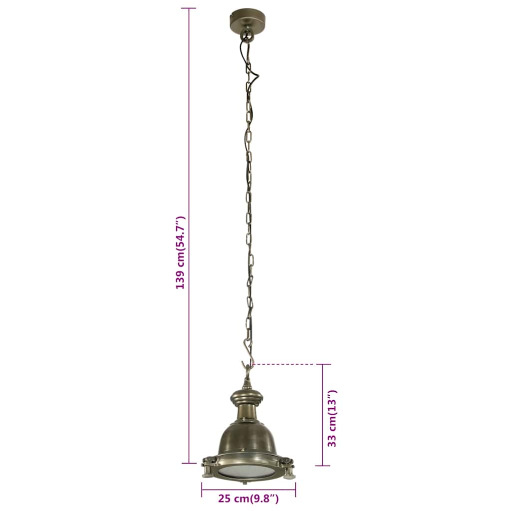 vidaXL Pendant Lighting 25x25x139 cm Aluminium