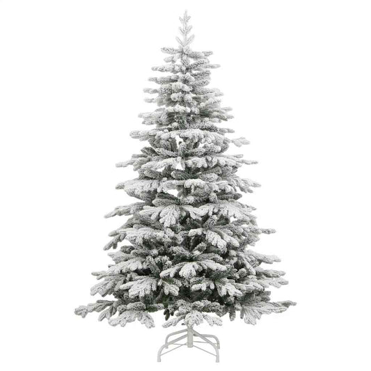 vidaXL Artificial Hinged Christmas Tree with Flocked Snow 180 cm