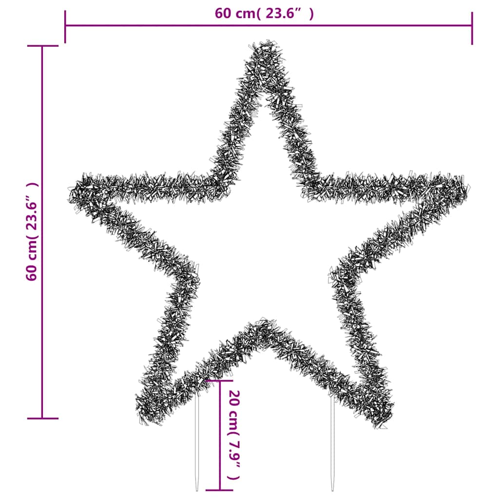 vidaXL Christmas Light Decoration with Spikes Star 80 LEDs 60 cm