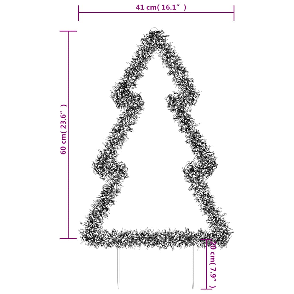 vidaXL Christmas Light Decoration with Spikes Tree 80 LEDs 60 cm