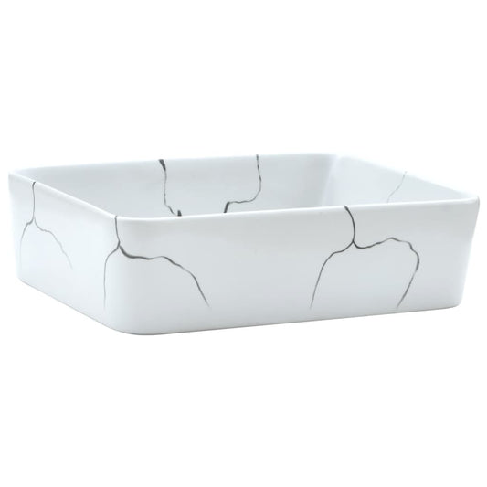 vidaXL Countertop Basin White Rectangular 46x35.5x13 cm Ceramic