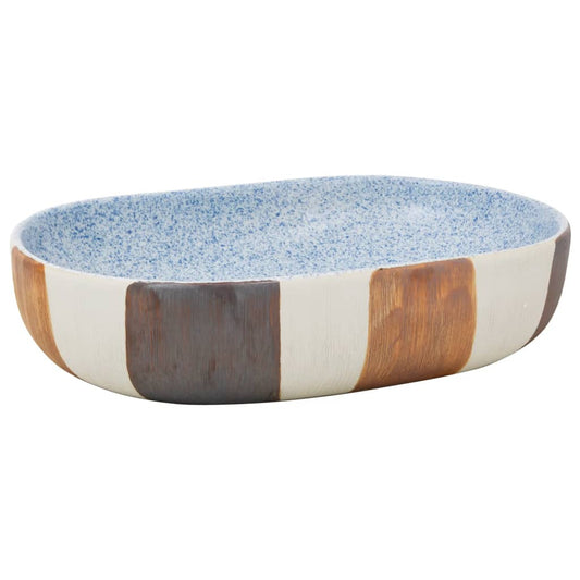 vidaXL Countertop Basin Multicolour Oval 59x40x14 cm Ceramic