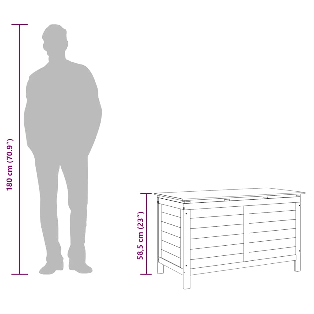 vidaXL Garden Storage Box White 99x49.5x58.5 cm Solid Wood Fir