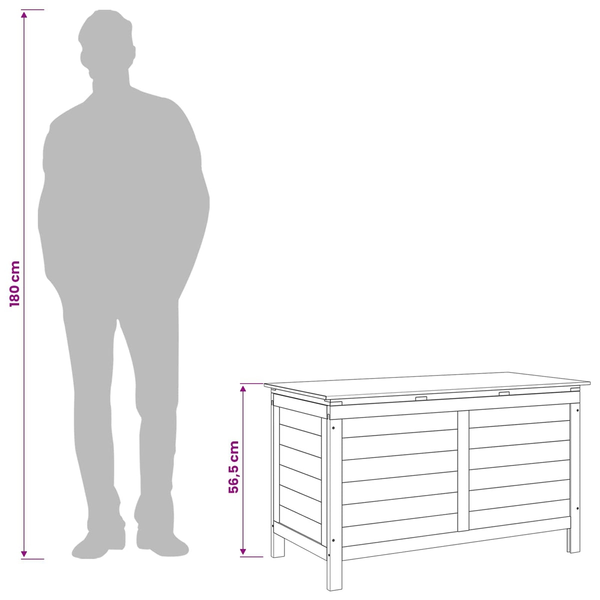 vidaXL Garden Storage Box White 99x49,5x58,5 cm Solid Wood Fir