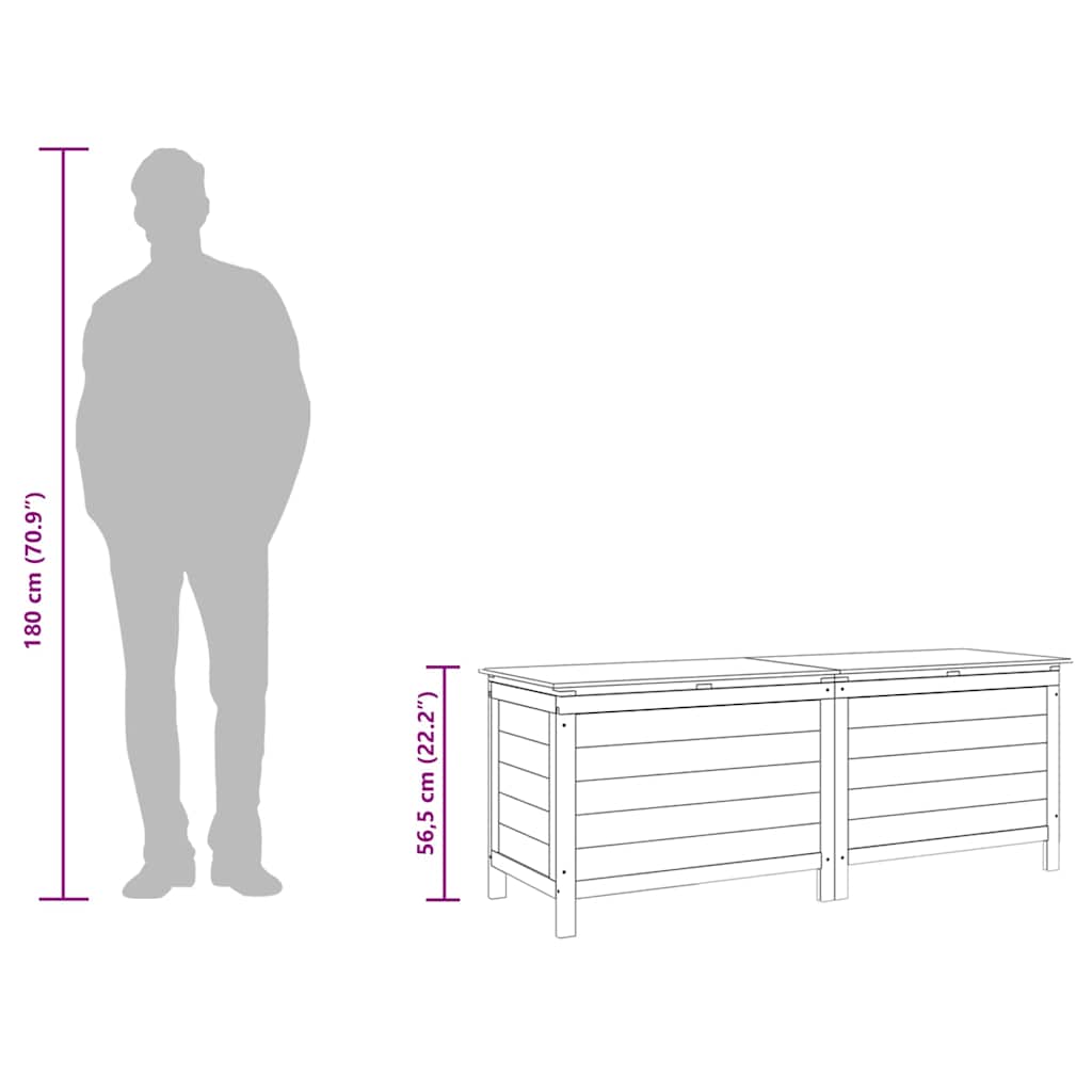 vidaXL Garden Storage Box 150x50x56.5 cm Solid Wood Fir