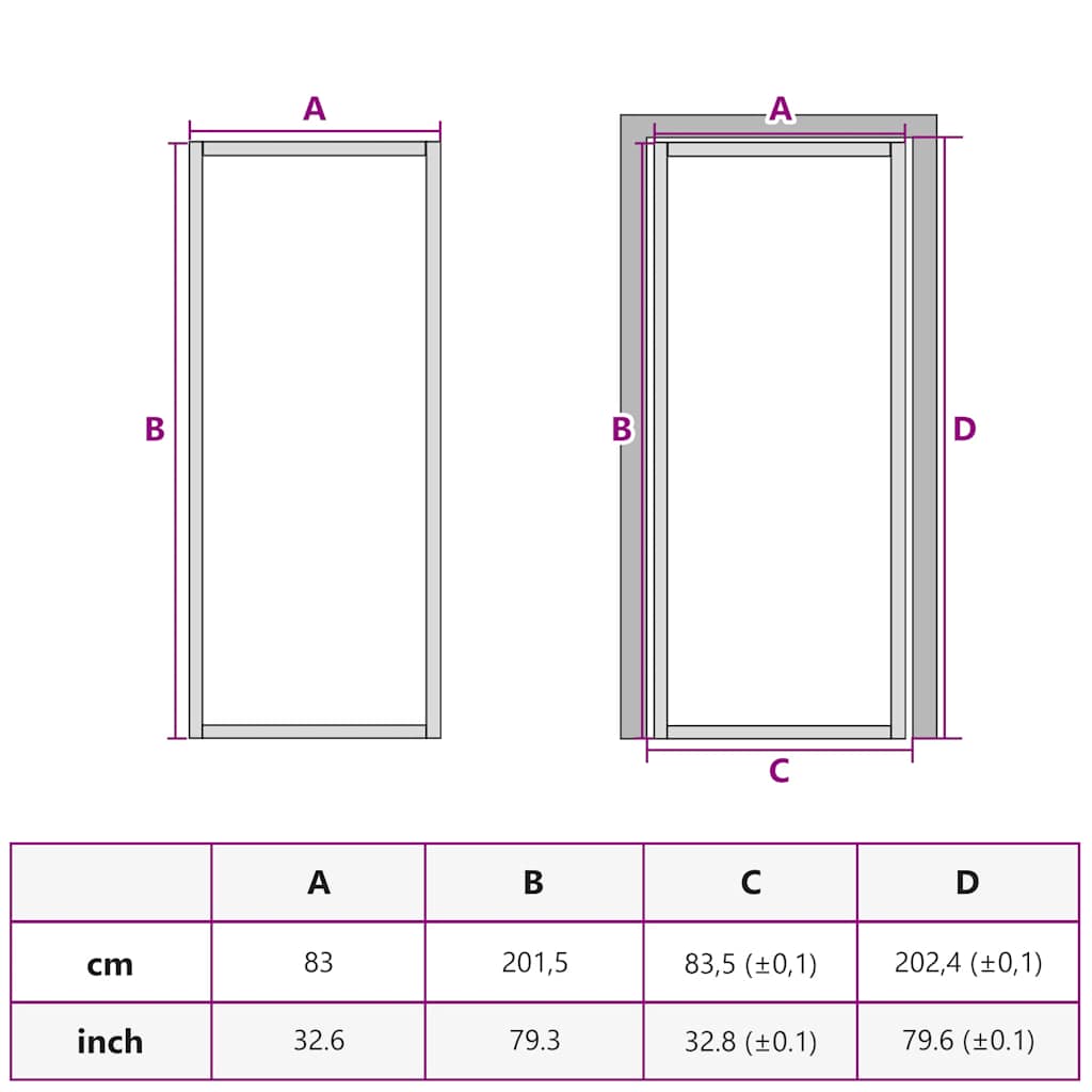 vidaXL Interior Door Slim Black 83x201,5 cm Tempered Glass and Aluminium
