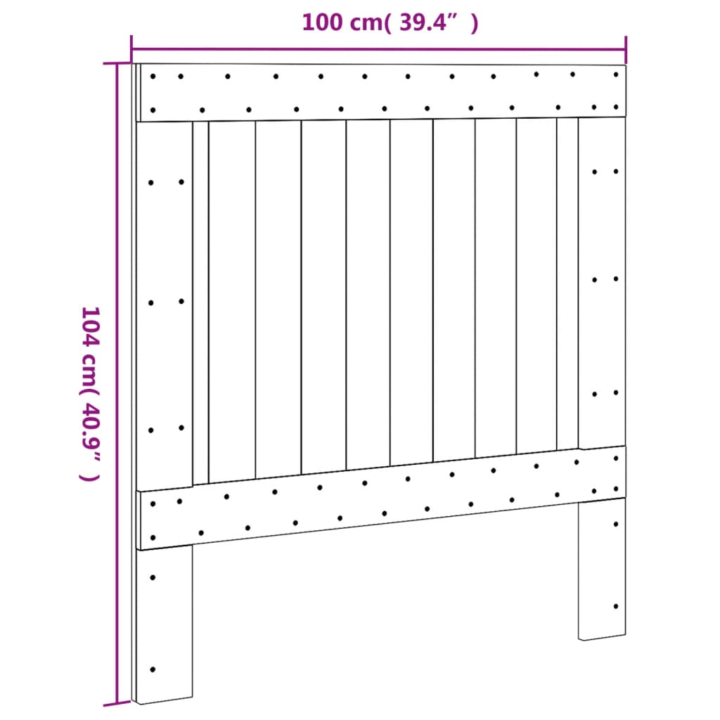 vidaXL Headboard 100x104 cm Solid Wood Pine