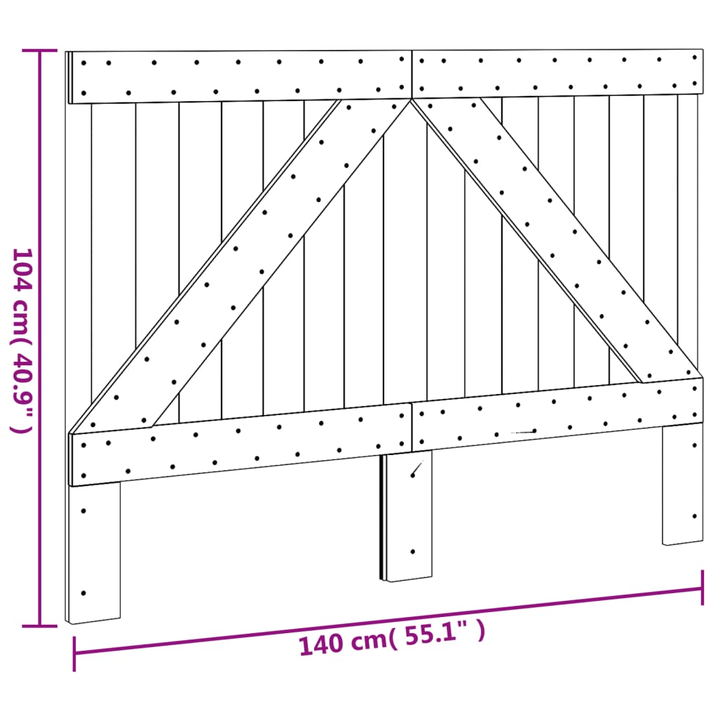 vidaXL Headboard 140x104 cm Solid Wood Pine