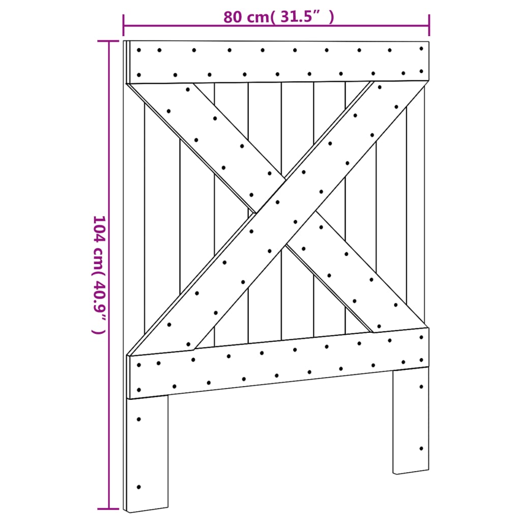 vidaXL Headboard 80x104 cm Solid Wood Pine