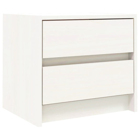 vidaXL Bedside Cabinet White 40x31x35,5 cm Solid Wood Pine