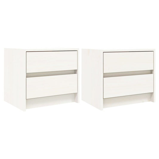 vidaXL Bedside Cabinets 2 pcs White 40x31x35.5 cm Solid Wood Pine