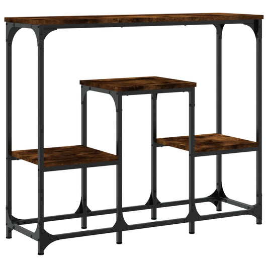 vidaXL Console Table Smoked Oak 89,5x28x76 cm Engineered Wood