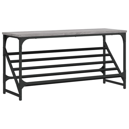 vidaXL Shoe Rack Grey Sonoma 90x30x45 cm Engineered Wood
