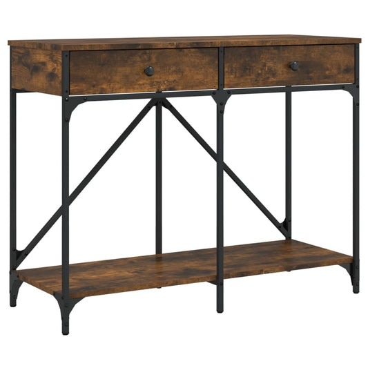 vidaXL Console Table Smoked Oak 100x39x78,5 cm Engineered Wood