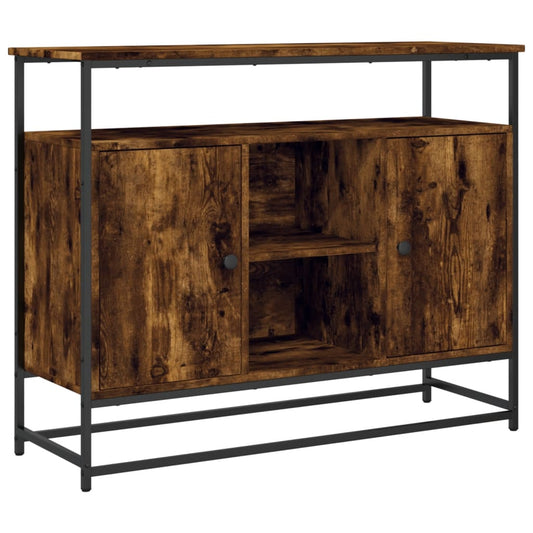 vidaXL Sideboard Smoked Oak 100x35x80 cm Engineered Wood