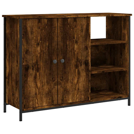 vidaXL Sideboard Smoked Oak 100x33x75 cm Engineered Wood