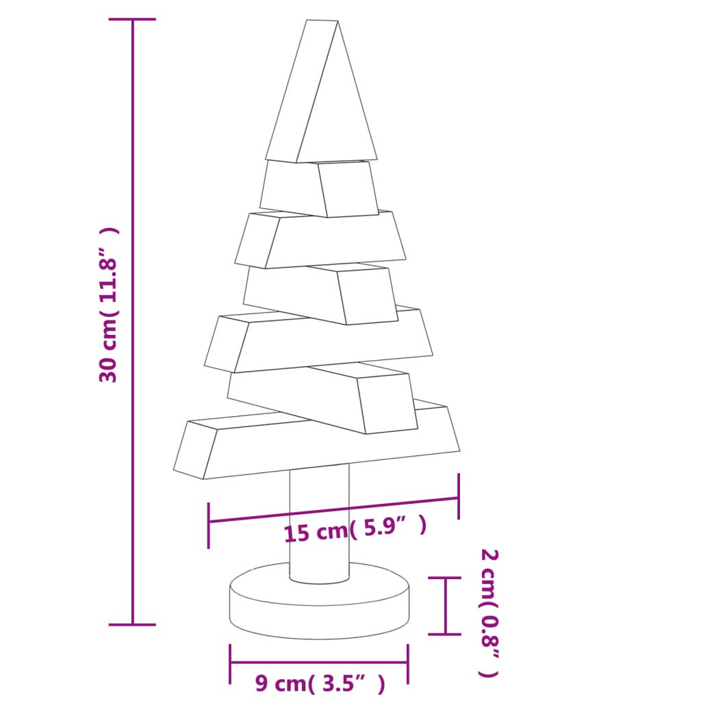 vidaXL Wooden Christmas Trees for Decoration 2 pcs 30 cm