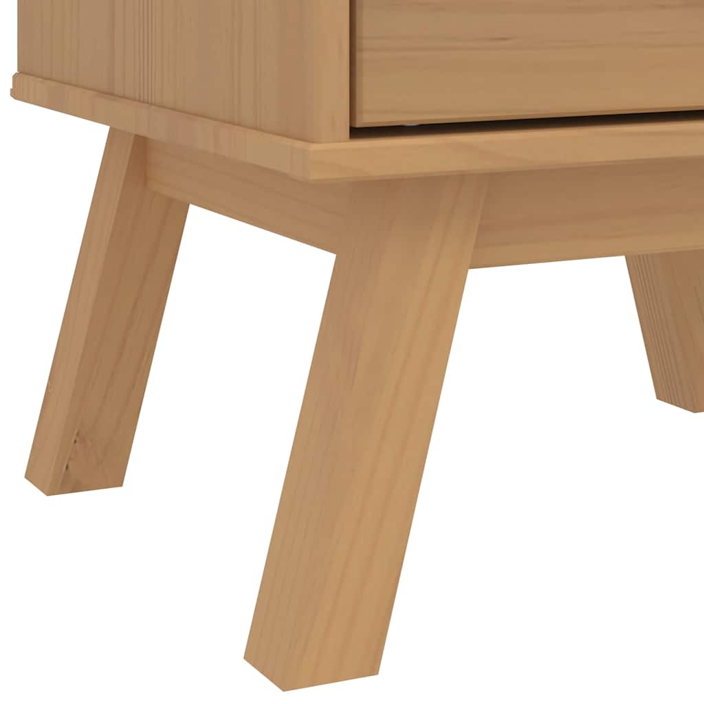 vidaXL Bedside Cabinet "OLDEN" Brown Solid Wood Pine