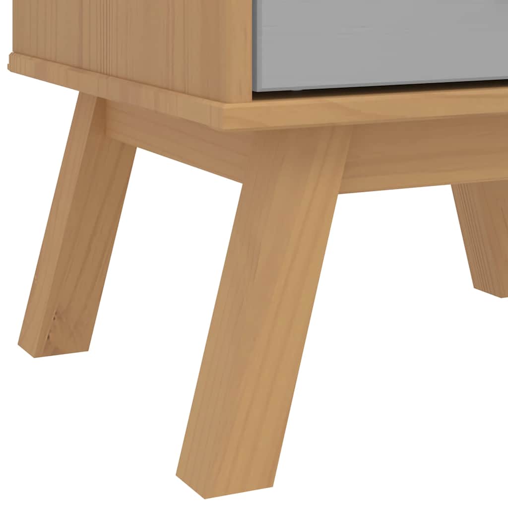 vidaXL Bedside Cabinet "OLDEN" Grey and Brown Solid Wood Pine