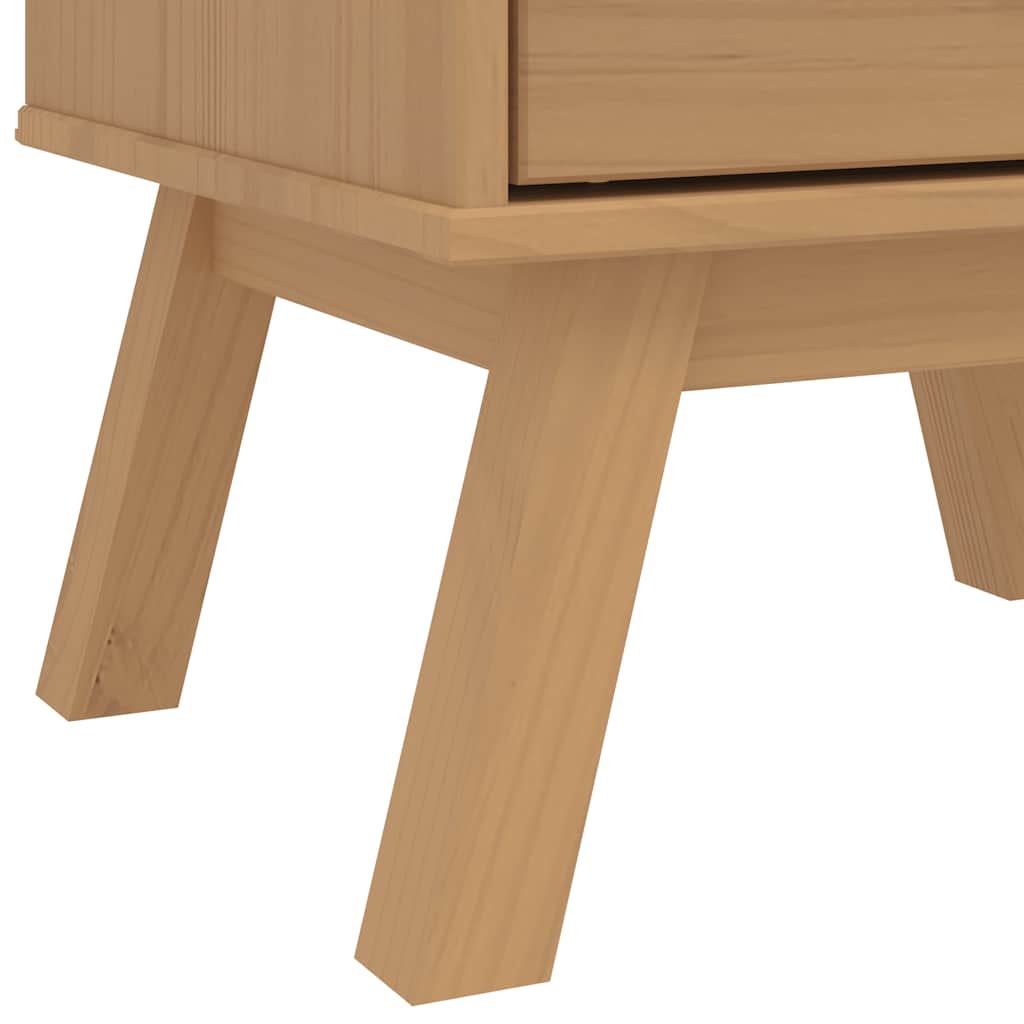 vidaXL Bedside Cabinet "OLDEN" Brown Solid Wood Pine