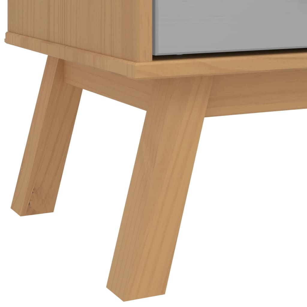vidaXL Wardrobe "OLDEN" Grey and Brown 76,5x53x172 cm Solid Wood Pine