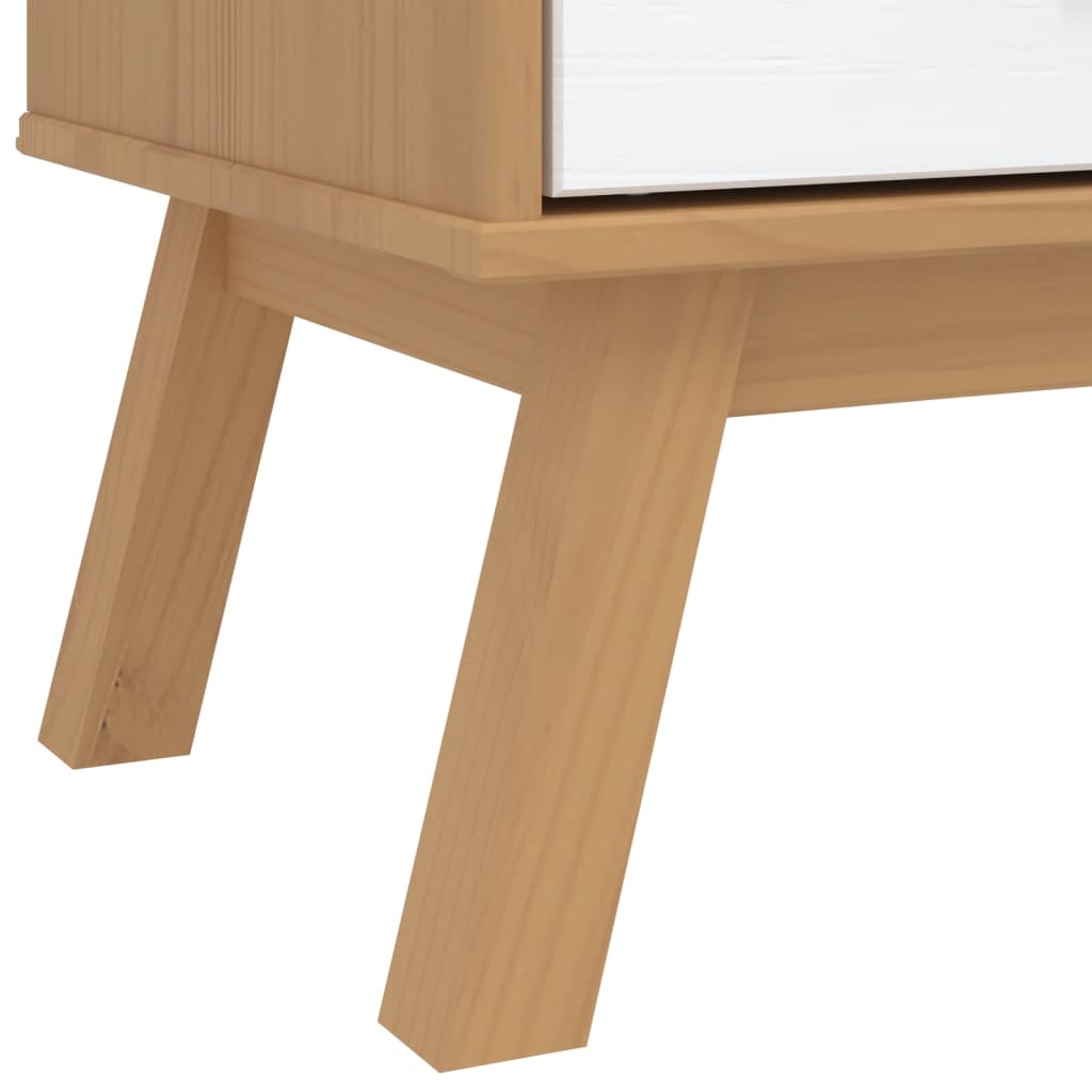 vidaXL Wardrobe "OLDEN" White and Brown 76,5x53x172 cm Solid Wood Pine
