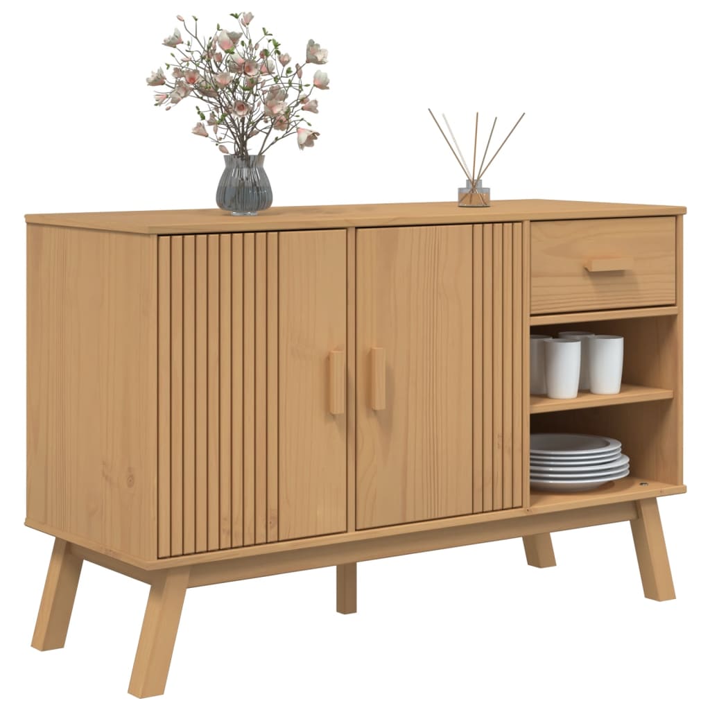 vidaXL Sideboard "OLDEN" Brown 114x43x73,5 cm Solid Wood Pine